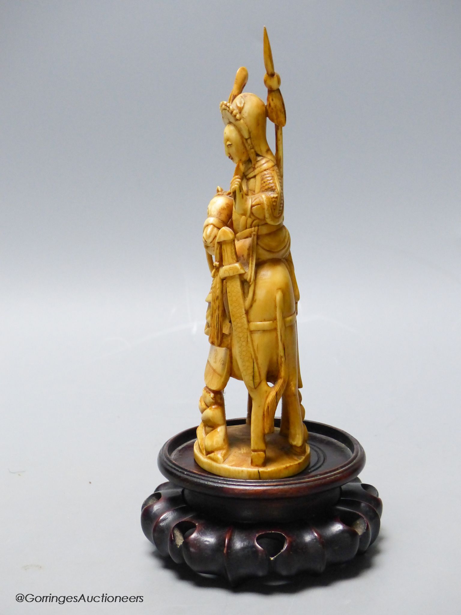 A Chinese ivory group of Hua Mulan, 19th century